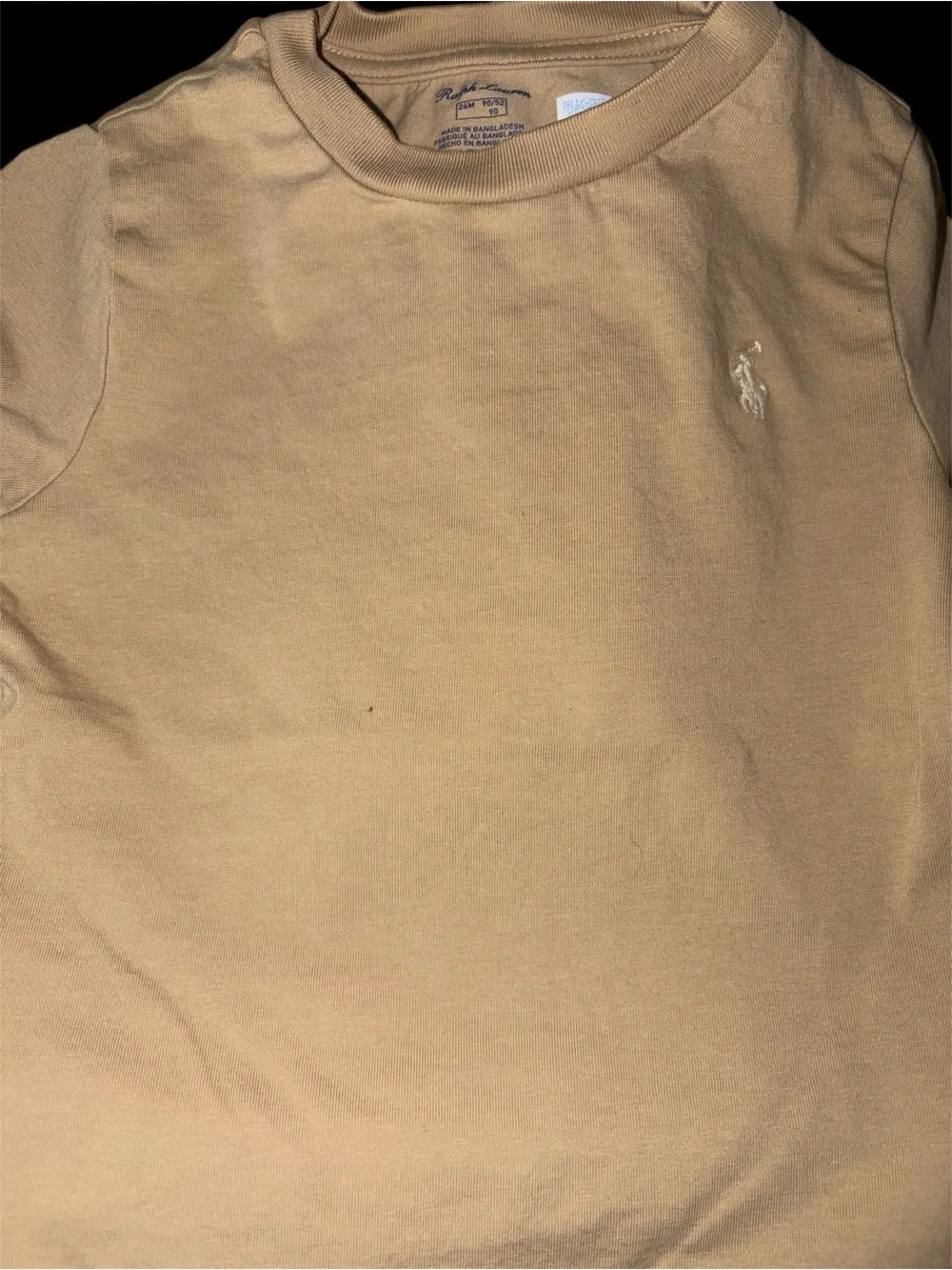 Ralph Lauren Tan Crewneck Sweatshirt with Embroidered Polo